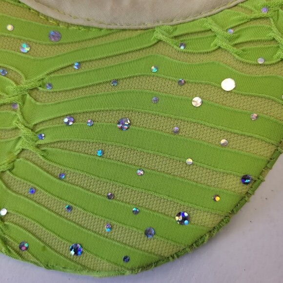 LADIES Fashion Glitter Sequin  Velcro Green Visor Golf Travel Cap Headwear - Picture 6 of 16